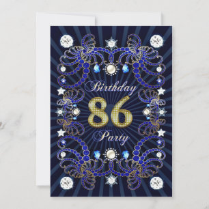 convite para festa de 86º aniversário com muitas j