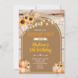 Convite para Festa de Abóbora Boho