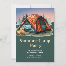 Convite para Festa de Acampamento de Verão – Avent