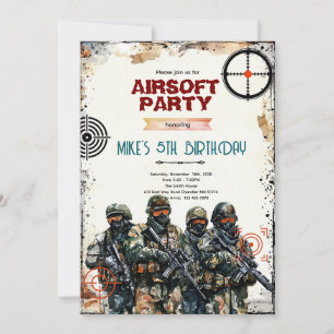 Convite para Festa de Airsoft