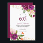 Convite para Festa de aniversário Berry Beauty 60t<br><div class="desc">Berry Beauty 60ª Festa de aniversário Convidar Ver coleção correspondente em Niche e Nest Store</div>