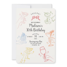 Convite para Festa de aniversário Colorida do Cock