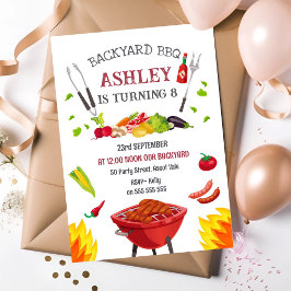 Convite para Festa de Aniversário com Churrasco no