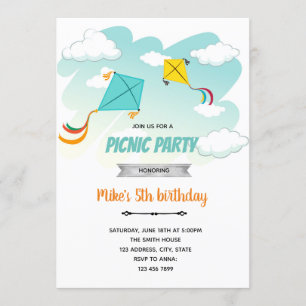 Convite para festa de aniversário com pipa