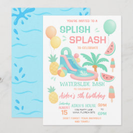 Convite para Festa de Aniversário com Toboágua