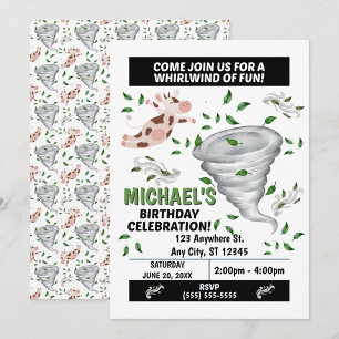 Convite para Festa de Aniversário com Tornado