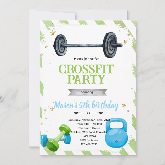 Convite para festa de aniversário CrossFit (Frente)