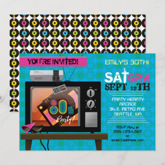 Convite para Festa de aniversário da Arcade do Víd