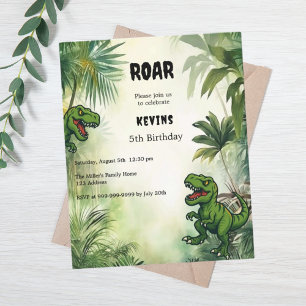 Convite para festa de aniversário da selva de Dino