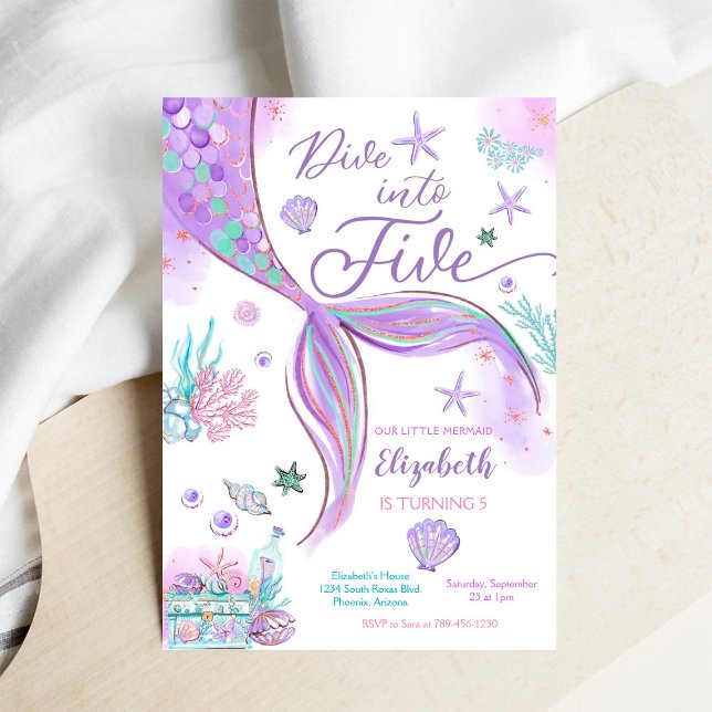 Convite para Festa de Aniversário da Sereia (Criador carregado)