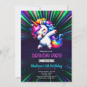 Convite para festa de aniversário dança do unicórn