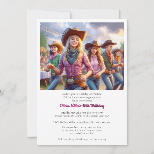 Convite para Festa de Aniversário de 16 Anos de Co (Frente)