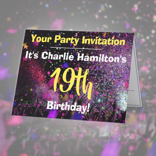 Convite para Festa de Aniversário de 19 Anos (Criador carregado)