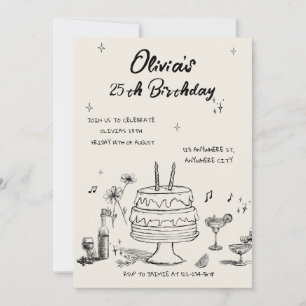 Convite para Festa de Aniversário de 25 anos