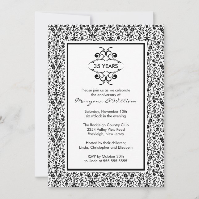 Convite para Festa de Aniversário de 25 Anos Preto (Frente)