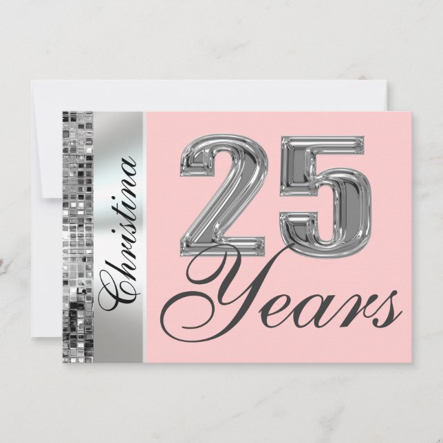 Convite para Festa de Aniversário de 25 Anos & Qua (Frente)