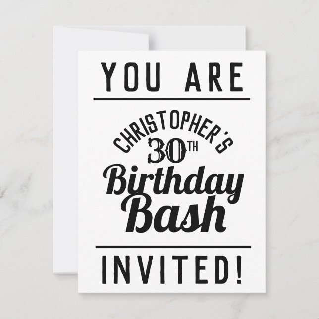 Convite para Festa de Aniversário de 30 anos (Frente)