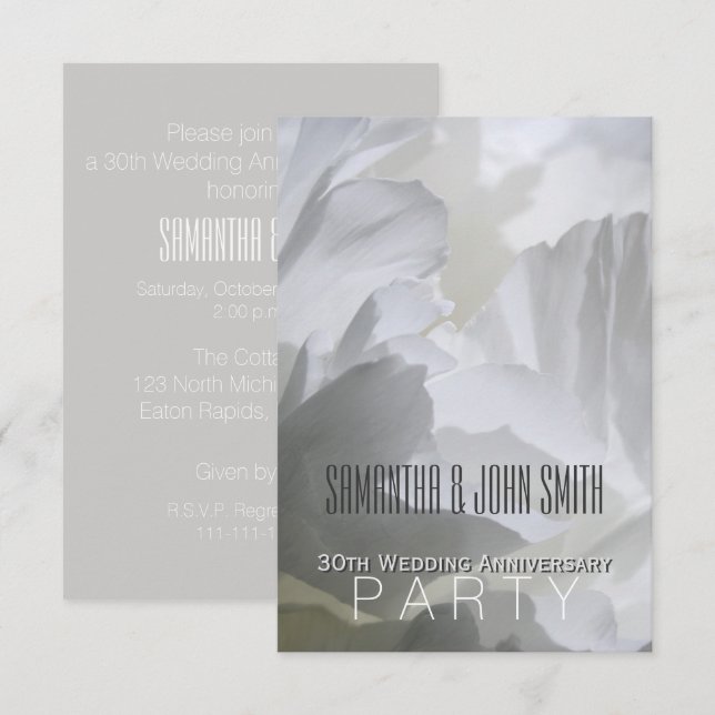 Convite para festa de aniversário de 30 anos de ca (Frente/Verso)