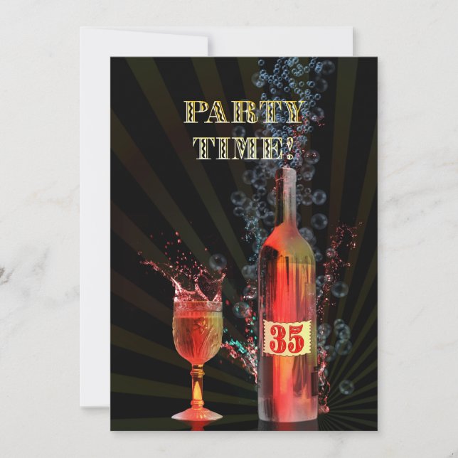 convite para festa de aniversário de 35 anos (Frente)