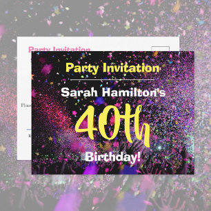 Convite para festa de aniversário de 40 anos