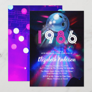 Convite para Festa de Aniversário de 40 anos Disco