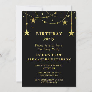 Convite para festa de aniversário de 41 anos preto