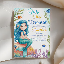 Convite para Festa de Aniversário de 4 anos Mermai