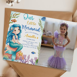 Convite para Festa de Aniversário de 4 anos Sereia
