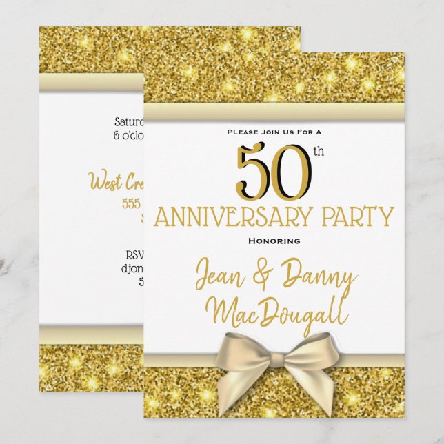 Convite para Festa de Aniversário de 50 Anos de Ca (Frente/Verso)