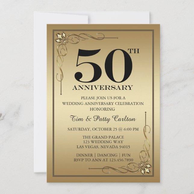 Convite para festa de aniversário de 50 anos de ca (Frente)