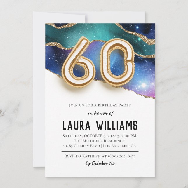 Convite para Festa de Aniversário de 60 anos (Frente)