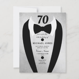 Convite para Festa de aniversário de 70 de Tuxedo