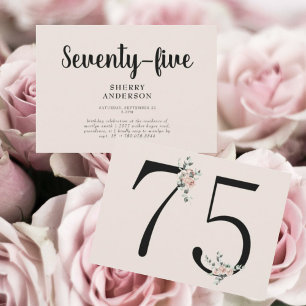 Convite para Festa de Aniversário de 75 anos Blush