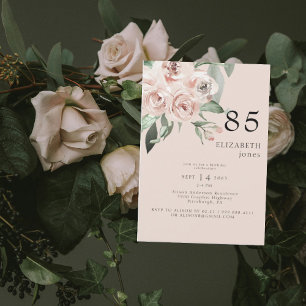 Convite para Festa de Aniversário de 85 Anos Blush