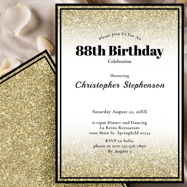 Convite para Festa de Aniversário de 88 anos em Pr (Criador carregado)