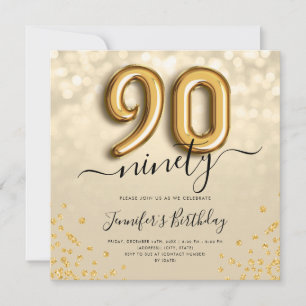 Convite para Festa de aniversário de 90 de brilhan