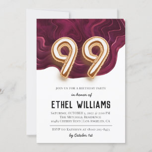 Convite para Festa de Aniversário de 99 anos