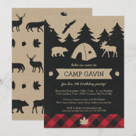 Convite para Festa de aniversário de acampamento d
