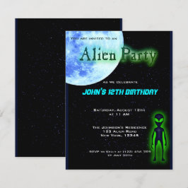 Convite para Festa de aniversário de Alienígena su