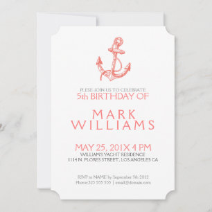 Convite para Festa de aniversário de Âncora Floral