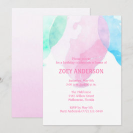 Convite para Festa de aniversário de Balões de Cor