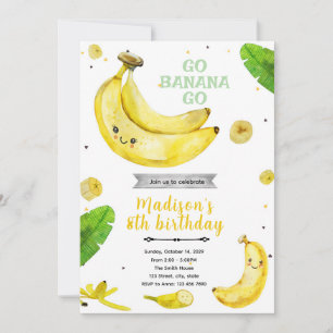 Convite para festa de aniversário de Banana