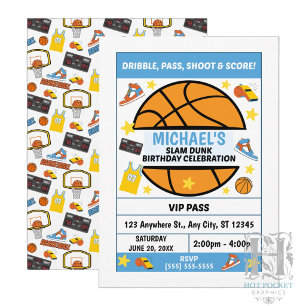 Convite para Festa de Aniversário de Basquetebol
