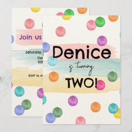 Convite para Festa de aniversário de bolinhas