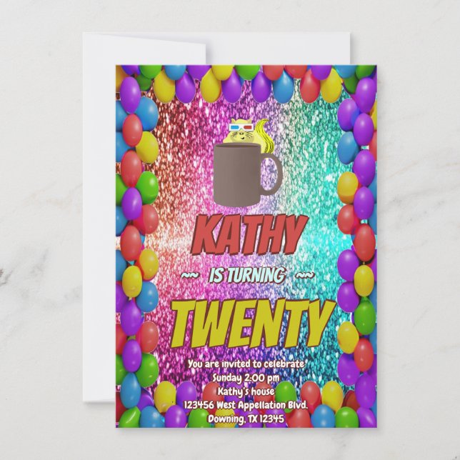 Convite para Festa de aniversário de café de esqui (Frente)