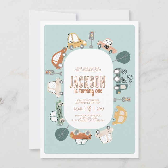 Convite para Festa de aniversário de Carros (Frente)