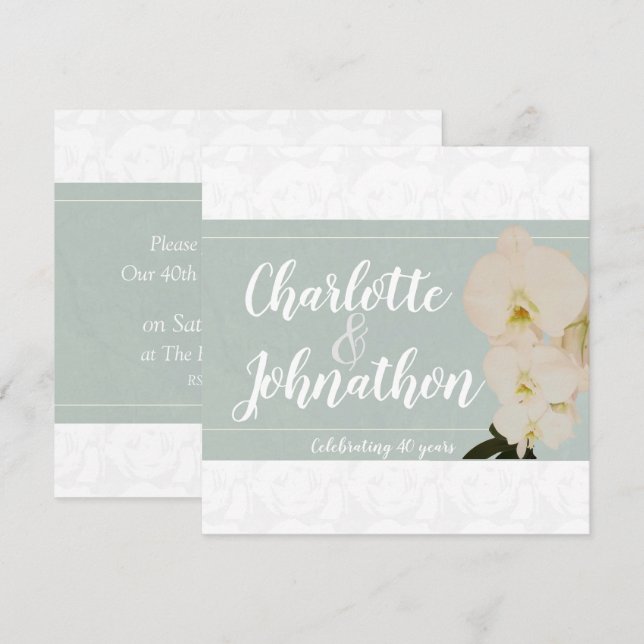 Convite para Festa de Aniversário de Casamento de  (Frente/Verso)