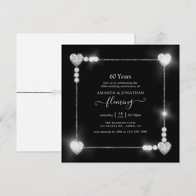 Convite para Festa de Aniversário de Casamento de  (Frente/Verso)