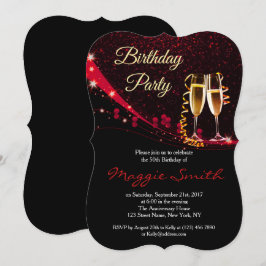 Convite para Festa de aniversário de Champanhe Ver