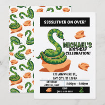 Convite para Festa de Aniversário de Cobra